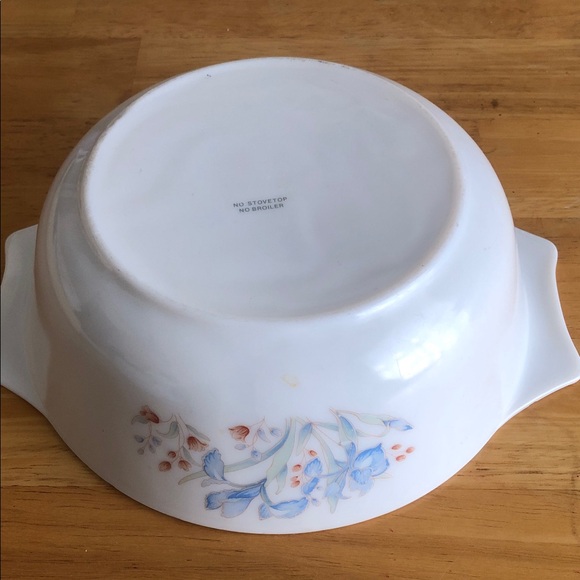 Pyrex blue spring VTG Irish pattern baking floral Dish